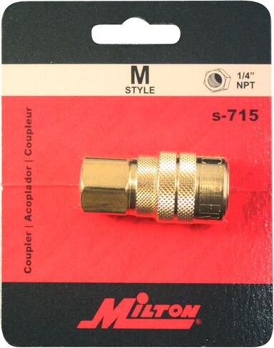 Milton (S-715) 1/4" FNPT Female M-Style KWIK-CHANGE Coupler, Red & Primefit IP1414FS-2 1/4-Inch Industrial Steel Plug Set with 1/4-Inch Female NPT, 2-Piece in Kuwait