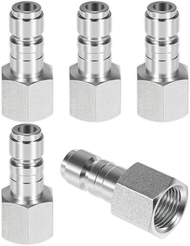 S-1818 1/2" FNPT G Style Plugs (5-Piece Set), Heavy Duty Case-Hardened Steel Air Compressor Fittings, High Flow Pneumatic Plug Compatible with G Style Couplers (99 SCFM, 300 PSI) in Kuwait