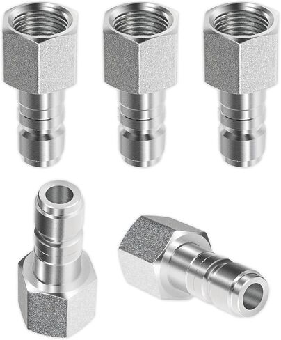 S-1818 1/2" FNPT G Style Plugs (5-Piece Set), Heavy Duty Case-Hardened Steel Air Compressor Fittings, High Flow Pneumatic Plug Compatible with G Style Couplers (99 SCFM, 300 PSI) in Kuwait