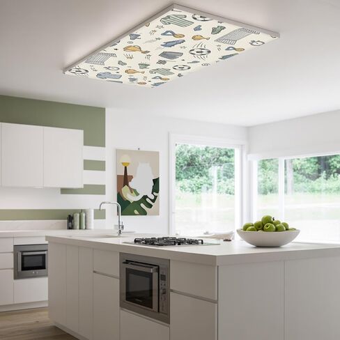 Beige Cartoon Sports Magnetic Fluorescent Light Covers for Ceiling Lights 2x4 Ft,Funny Football Trophies Whistle Office Classroom Kitchen Drop Ceiling Light Covers Lighting Filters Shade Panel 2 Packs in Kuwait