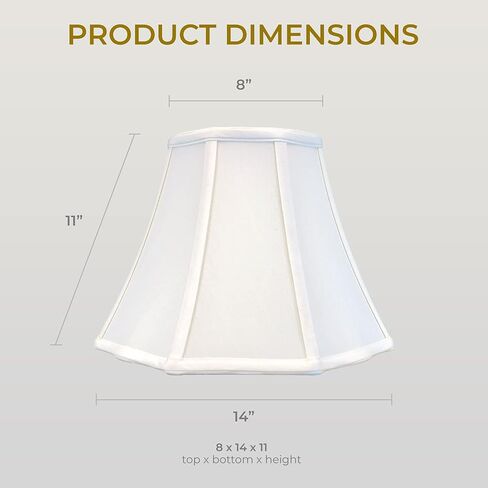 Royal Designs, Inc. Flare Bottom Outside Corner Scallop Lamp Shade, BS-701-14WH, White, 8 x 14 x 11 in Kuwait