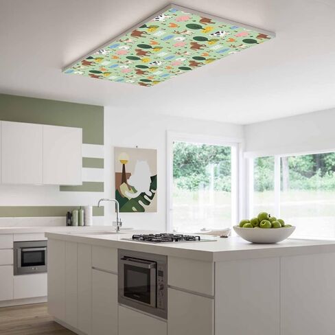 Cartoon Farm Magnetic Fluorescent Light Covers for Ceiling Lights 2x4 Ft,Funny Cow Horse Sheep Pig Chicken Trees Office Classroom Kitchen Drop Ceiling Light Covers Lighting Filters Shade Panel 3 Packs in Kuwait