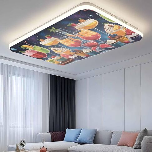 Cartoon Cupcakes Magnetic Fluorescent Light Covers for Ceiling Lights 2x4 Ft, Funny Cute Food Starry Sky Blue Office Classroom Kitchen Drop Ceiling Light Covers Lighting Filters Shade Panel 2 Packs in Kuwait