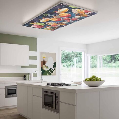 Cartoon Cupcakes Magnetic Fluorescent Light Covers for Ceiling Lights 2x4 Ft, Funny Cute Food Starry Sky Blue Office Classroom Kitchen Drop Ceiling Light Covers Lighting Filters Shade Panel 2 Packs in Kuwait