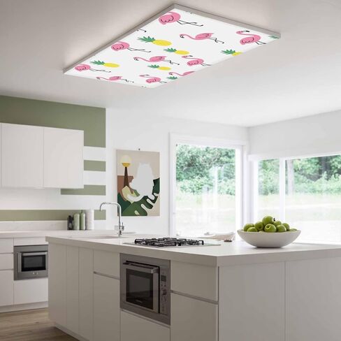 Pink Flamingo Tropical Magnetic Fluorescent Light Covers for Ceiling Lights 2x4 Ft,Summer Pineapple Funny Cartoon Office Classroom Kitchen Drop Ceiling Light Covers Lighting Filters Shade Panel 2Packs in Kuwait