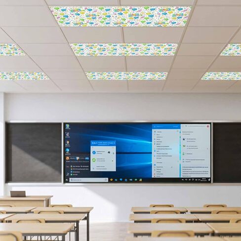 Happy Birthday Magnetic Fluorescent Light Covers for Ceiling Lights 2x4 Ft,Cartoon Funny Coloured Ribbon Balloon Office Classroom Kitchen Drop Ceiling Light Covers Lighting Filters Shade Panel 3 Packs in Kuwait