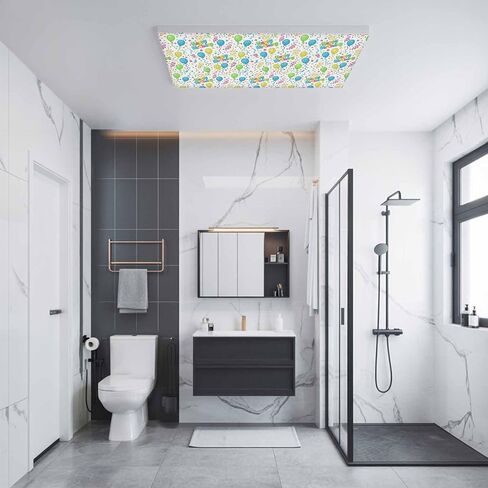 Happy Birthday Magnetic Fluorescent Light Covers for Ceiling Lights 2x4 Ft,Cartoon Funny Coloured Ribbon Balloon Office Classroom Kitchen Drop Ceiling Light Covers Lighting Filters Shade Panel 3 Packs in Kuwait