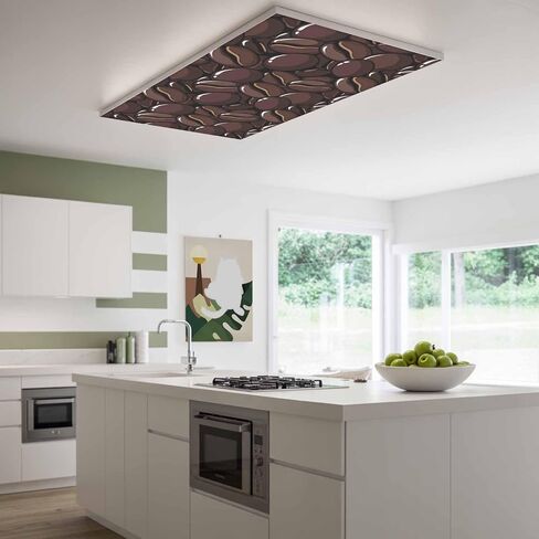 Coffee Beans Magnetic Fluorescent Light Covers for Ceiling Lights 2x4 Ft,Modern Country Cartoon Brown Food Theme Office Classroom Kitchen Drop Ceiling Light Covers Lighting Filters Shade Panel 3 Packs in Kuwait