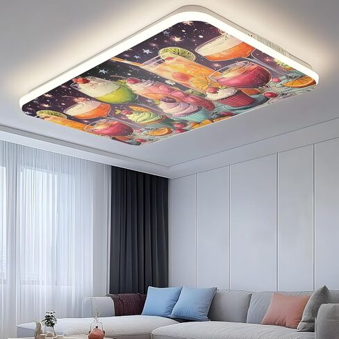 Cartoon Cupcakes Magnetic Fluorescent Light Covers for Ceiling Lights 2x4 Ft, Funny Cute Food Starry Sky Pink Office Classroom Kitchen Drop Ceiling Light Covers Lighting Filters Shade Panel 2 Packs in Kuwait