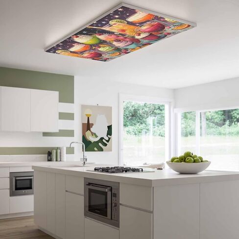 Cartoon Cupcakes Magnetic Fluorescent Light Covers for Ceiling Lights 2x4 Ft, Funny Cute Food Starry Sky Pink Office Classroom Kitchen Drop Ceiling Light Covers Lighting Filters Shade Panel 2 Packs in Kuwait