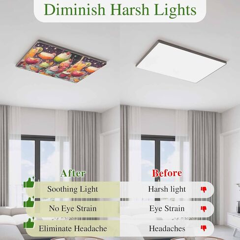 Cartoon Cupcakes Magnetic Fluorescent Light Covers for Ceiling Lights 2x4 Ft, Funny Cute Food Starry Sky Pink Office Classroom Kitchen Drop Ceiling Light Covers Lighting Filters Shade Panel 2 Packs in Kuwait