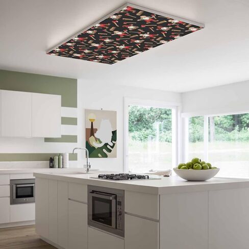 Christmas Gnomes Magnetic Fluorescent Light Covers for Ceiling Lights 2x4 Ft,Black Xmas Star Hat Axe Wood Cartoon Office Classroom Kitchen Drop Ceiling Light Covers Lighting Filters Shade Panel 3Packs in Kuwait