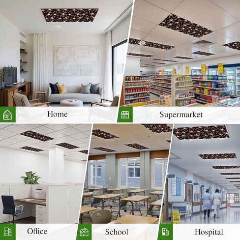 Christmas Gnomes Magnetic Fluorescent Light Covers for Ceiling Lights 2x4 Ft,Black Xmas Star Hat Axe Wood Cartoon Office Classroom Kitchen Drop Ceiling Light Covers Lighting Filters Shade Panel 3Packs in Kuwait