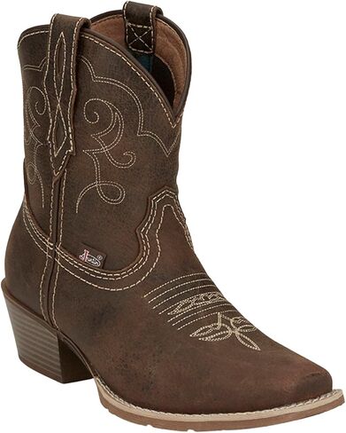 Justin Women's Women's San Jose Western Booties Square Toe Dark Brown 7 1/2 M US in Kuwait