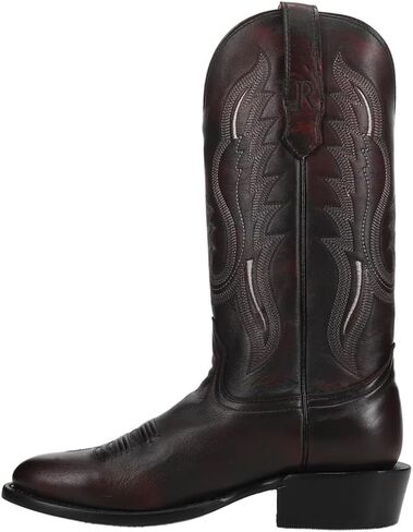 R. Watson Men's Black Cherry Brush Off Round Toe Cowboy Boot in Kuwait