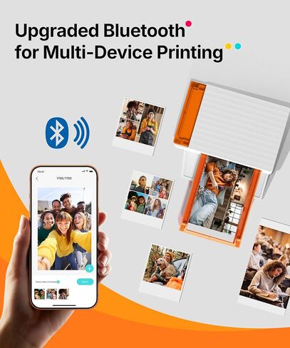 Liene M110 4x6'' & 3x3 Photo Sticker Printer Bundle (60 pcs Photo+60 pcs Sticker+3 Ink Cartridges), Bluetooth Portable Picture Printer for iPhone, Android, Smartphone, Computer, Dye-Sublimation in Kuwait