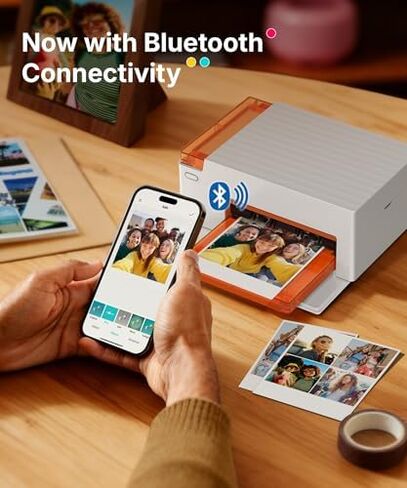 Liene M110 4x6'' & 3x3 Photo Sticker Printer Bundle (60 pcs Photo+60 pcs Sticker+3 Ink Cartridges), Bluetooth Portable Picture Printer for iPhone, Android, Smartphone, Computer, Dye-Sublimation in Kuwait