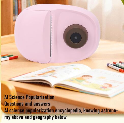 FTVOGUE AI Printer Voice Sticker Photo Printer AI Voice Chat 2.8 Inch Touch Screen with Recognition 30M Species 200 300DPI for Home Study Office Label Making in Kuwait