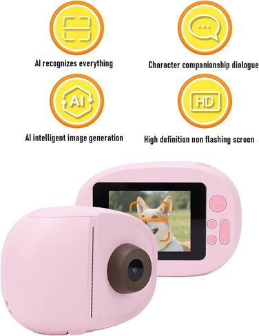 FTVOGUE AI Printer Voice Sticker Photo Printer AI Voice Chat 2.8 Inch Touch Screen with Recognition 30M Species 200 300DPI for Home Study Office Label Making in Kuwait