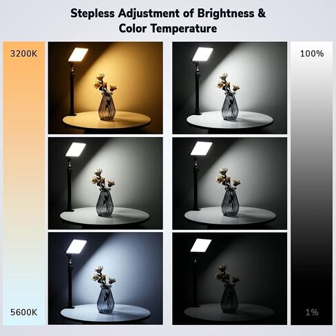2Pack Streaming Key Light, LED Video Light Dimmable Bi-Color 3200-5600k Video Conference Lighting with Gooseneck Tubes Desk Light for Stream/Podcast/Gaming/Zoom Meetings/Broadcast/YouTube in Kuwait