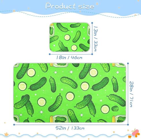 Funny Green Cucumbers Cooling Baby Waterproof Crib Mattress Cover 28" x 52" Washable Pads for Bed Washable for Baby&Toddler in Kuwait