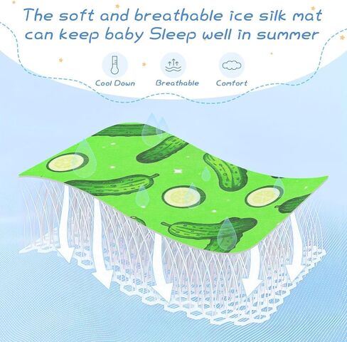 Funny Green Cucumbers Cooling Baby Waterproof Crib Mattress Cover 28" x 52" Washable Pads for Bed Washable for Baby&Toddler in Kuwait