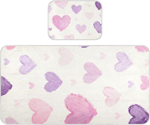 Valentine's Purple Heart Cooling Baby Waterproof Mattress 28" x 52" Reusable Bed Pads Disposable for Kids, Adult in Kuwait