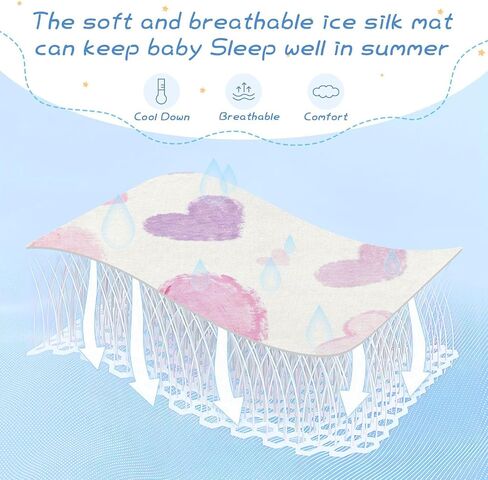 Valentine's Purple Heart Cooling Baby Waterproof Mattress 28" x 52" Reusable Bed Pads Disposable for Kids, Adult in Kuwait