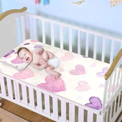 Valentine's Purple Heart Cooling Baby Waterproof Mattress 28" x 52" Reusable Bed Pads Disposable for Kids, Adult in Kuwait