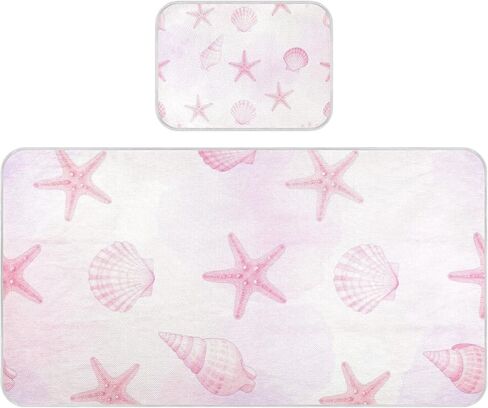 Summer Pink Shell Sea Star Cooling Baby Mattress 28" x 52" Ultra Soft Bed Pads for Kids for Kids, Adult in Kuwait