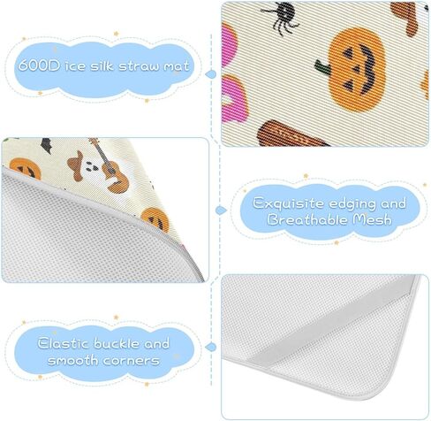Spooky Ghosts Cowboy Halloween Cooling Baby Waterproof Crib Mattress Cover 28" x 52" Reusable Training Pads for Kids, Adult in Kuwait