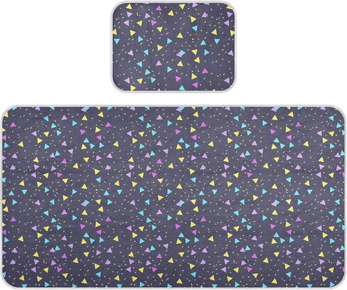 Neon Colored Triangles Cooling Baby Toddler Mattress 28" x 52" Washable Pads for Bed for Baby&Toddler in Kuwait