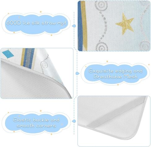 Bohemian Colored Lines Cooling Baby Waterproof Crib Mattress pad 28" x 52" Absorbent Mattress Protector pad for Baby&Toddler in Kuwait