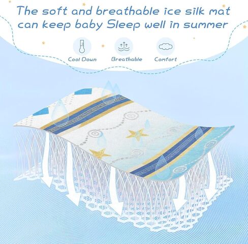 Bohemian Colored Lines Cooling Baby Waterproof Crib Mattress pad 28" x 52" Absorbent Mattress Protector pad for Baby&Toddler in Kuwait