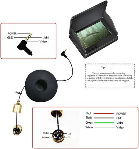 1pc Underwater Fishing Camera 12-28V Vision Waterproof Fish Finder Infrared Light Accessories in Kuwait