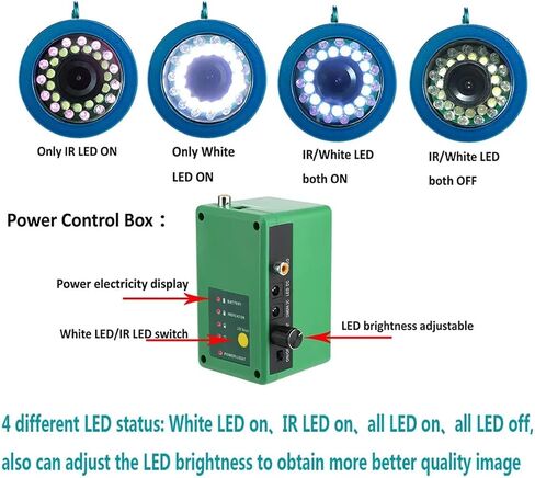 Double Lamp 9 Inch DVR Recorder 15M 30M 1000TVL15pcs White LEDs+15pcs Infrared for Ice/Sea/River Fishing Underwater Camera in Kuwait