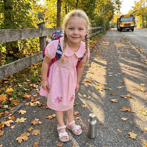 Toddler Girl Back to School Outfit Puff Sleeve Smocked Dress Summer Clothes | Little Girl Pre Kindergarten Dress Apple Embroidery Short Sleeve A-line Gingham Dresses Girls First Day of School Outfit in Kuwait