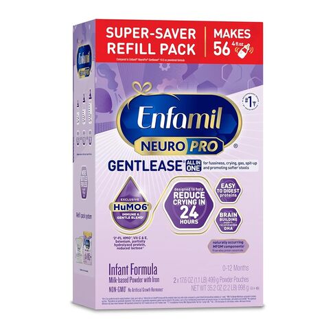 Enfamil NeuroPro Gentlease for Easing Fussiness, Crying, Gas, Spit-up in 24 Hrs, Smaller Proteins for Easy Digestion, Brain Supporting DHA, Prebiotic Blend, HuMO6*, Baby Formula, 35.2 Oz (Pack of 4) in Kuwait