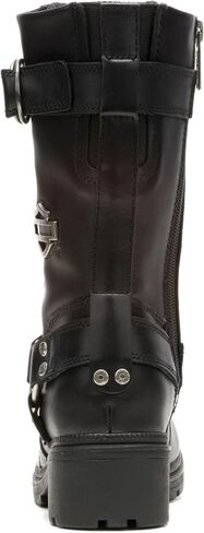 Harley-Davidson FOOTWEAR Womens Eda Zippered Motorcycle Casual Boots Mid Calf Low Heel 1-2" in Kuwait