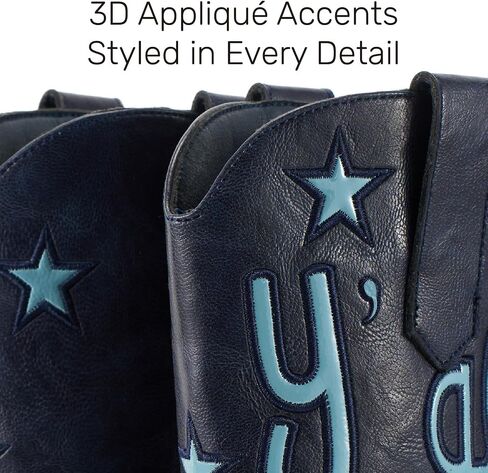 Lante Cowboy Ankle Boots for Women with Embroidery | Snip Toe Low Chunky Heel Classic Western Style Pull-On Tabs in Kuwait