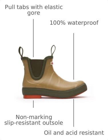 XTRATUF 7" Women’s Legacy Ankle Deck Boot - Size 6, Legacy Sahara - 100% Waterproof Latex Rubber Footwear - Slip & Chemical-Resistant Protection - Cushion Insoles in Kuwait