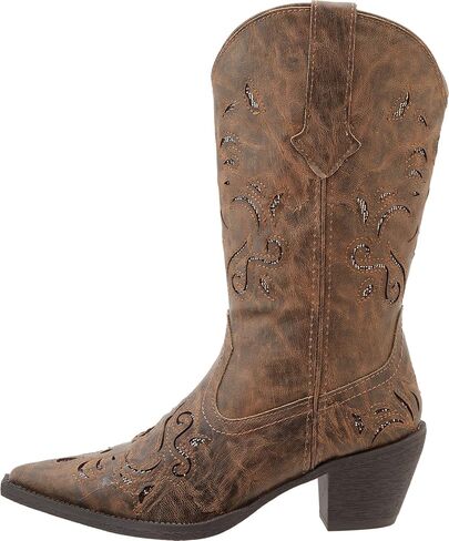 ROPER Womens Chloe Snip Toe Casual Boots Mid Calf Mid Heel 2-3" - Brown in Kuwait