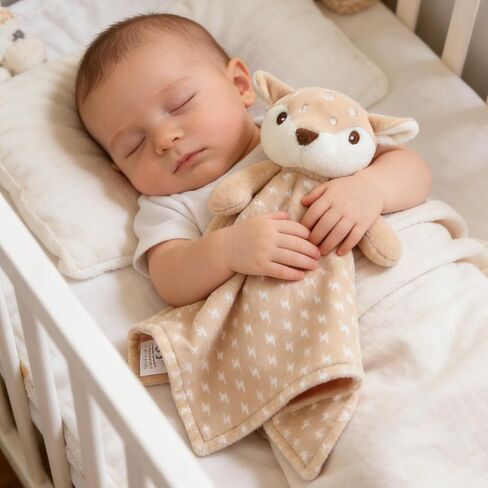 CREVENT Cozy Plush Baby Security Blanket, Loveys for Baby Girls and Boys, Birthday (Brown Deer) in Kuwait