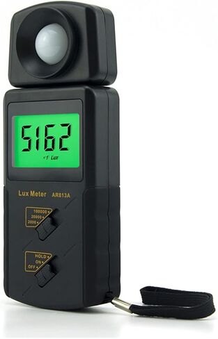 Illuminance Meter, Handheld LCD Screen Digital Illuminance Meter 1~100.000lux Illuminance Meter Solar Radiation Monitor for Farms, Shopping Malls in Kuwait