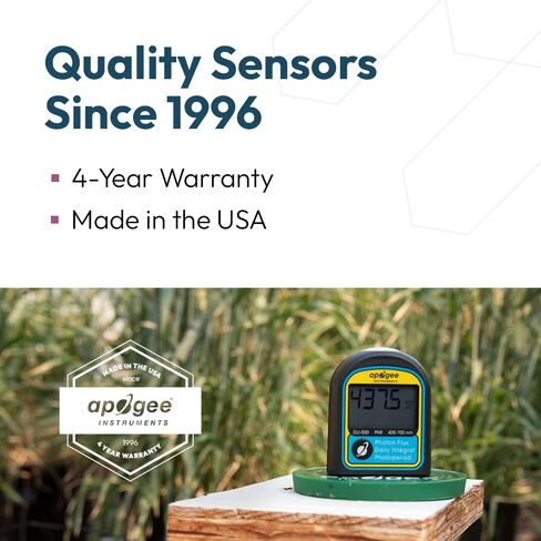 DLI-500 PAR, Daily Light Integral, and Photoperiod Meter - Full-Spectrum 400-700 nm Light Measurement Tool for Plants & Agriculture in Kuwait