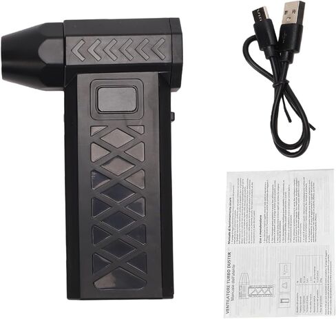 SUNGOOYUE Rechargeable Mini Fan, Compressed Air Dusters Blower with 2000Mah Battery, Handheld for Cleaning Rechargeable Mini Fan, 110000 RPM Electric (Black) in Kuwait