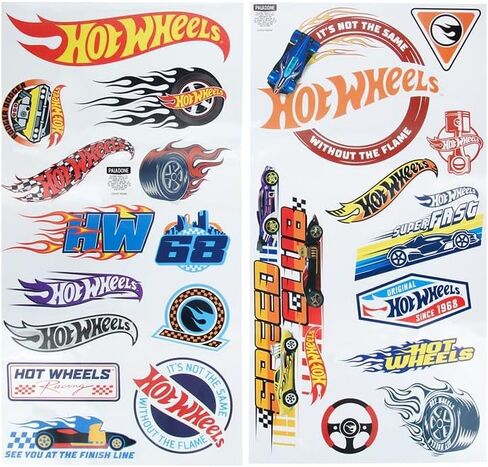 Paladone Hot Wheels Wall Stickers Officially Licensed Kids Room Wall Decals, Reusable Toy Car Track, Playroom Wall Sticker Decorations, Speedway Roads Bedroom Decor for Boys & Girls in Kuwait