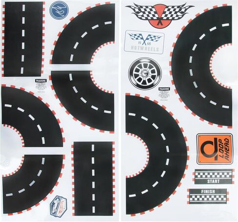 Paladone Hot Wheels Wall Stickers Officially Licensed Kids Room Wall Decals, Reusable Toy Car Track, Playroom Wall Sticker Decorations, Speedway Roads Bedroom Decor for Boys & Girls in Kuwait
