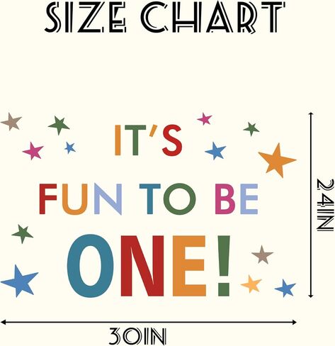 Gostman It's Fun to Be One Wall Decal | Colorful First Birthday Decorations, Fun to Be One Theme Party Supplies in Kuwait