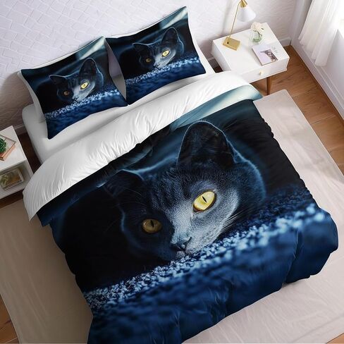 Land Duvet Cover Toddler, Cat Bedding Set 2 Piece, Land Bedroom Decor & Gift, Soft Microfiber Toddler Comforter Cover and 1 Pillow Sham, with Zipper Closure & Ties B418 in Kuwait
